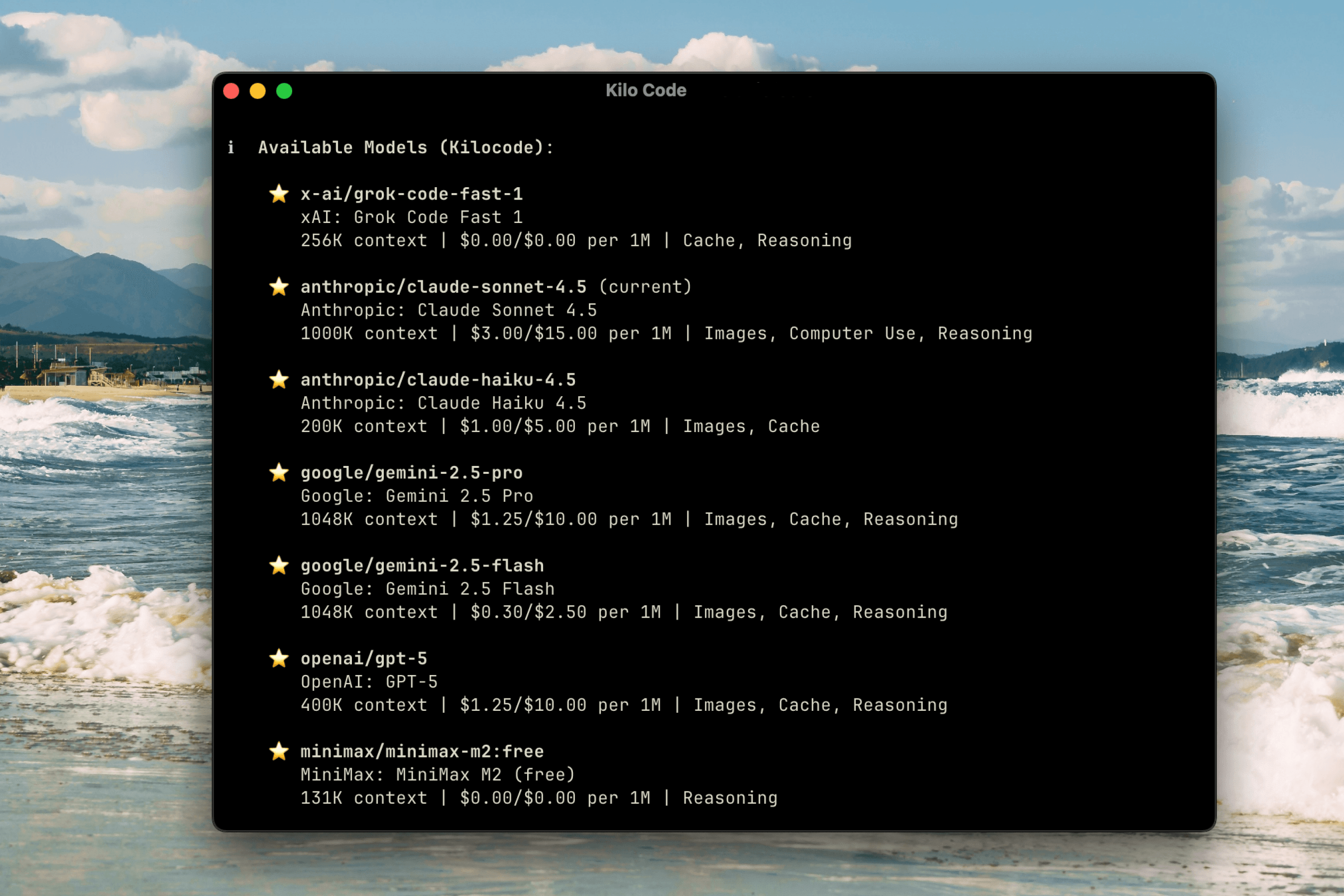 Kilo Code CLI Model List